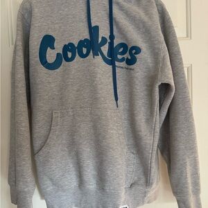 Cookies Grey Hoodie with Blue Logo